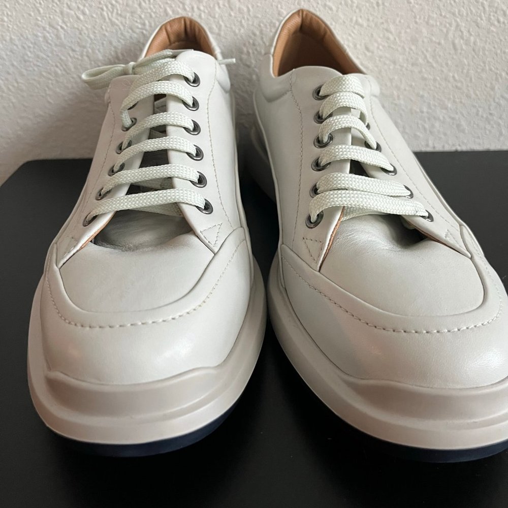 NIB Giorgio Armani Men's White Leather Casual Shoes Sneakers Sz 11 Style X2C621 - Picture 5 of 15